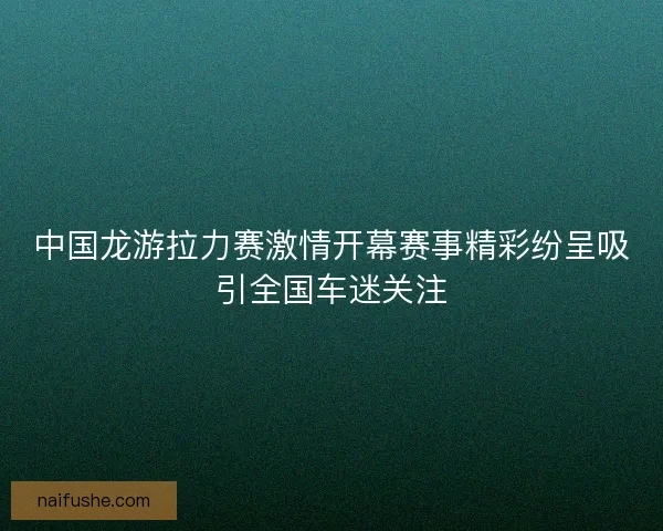 中国龙游拉力赛激情开幕赛事精彩纷呈吸引全国车迷关注