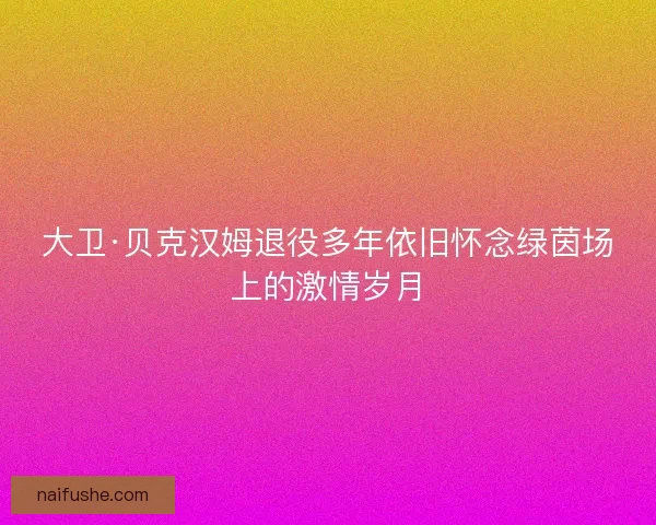 大卫·贝克汉姆退役多年依旧怀念绿茵场上的激情岁月