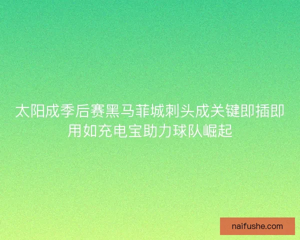 太阳成季后赛黑马菲城刺头成关键即插即用如充电宝助力球队崛起